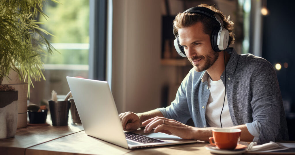 Man performing AI Side Hustle