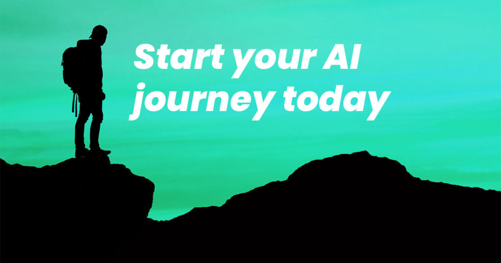 motivational graphic for starting an AI side hustle in 2025